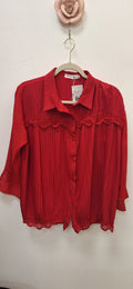 Solid Casual Pleated Stretch Shirt