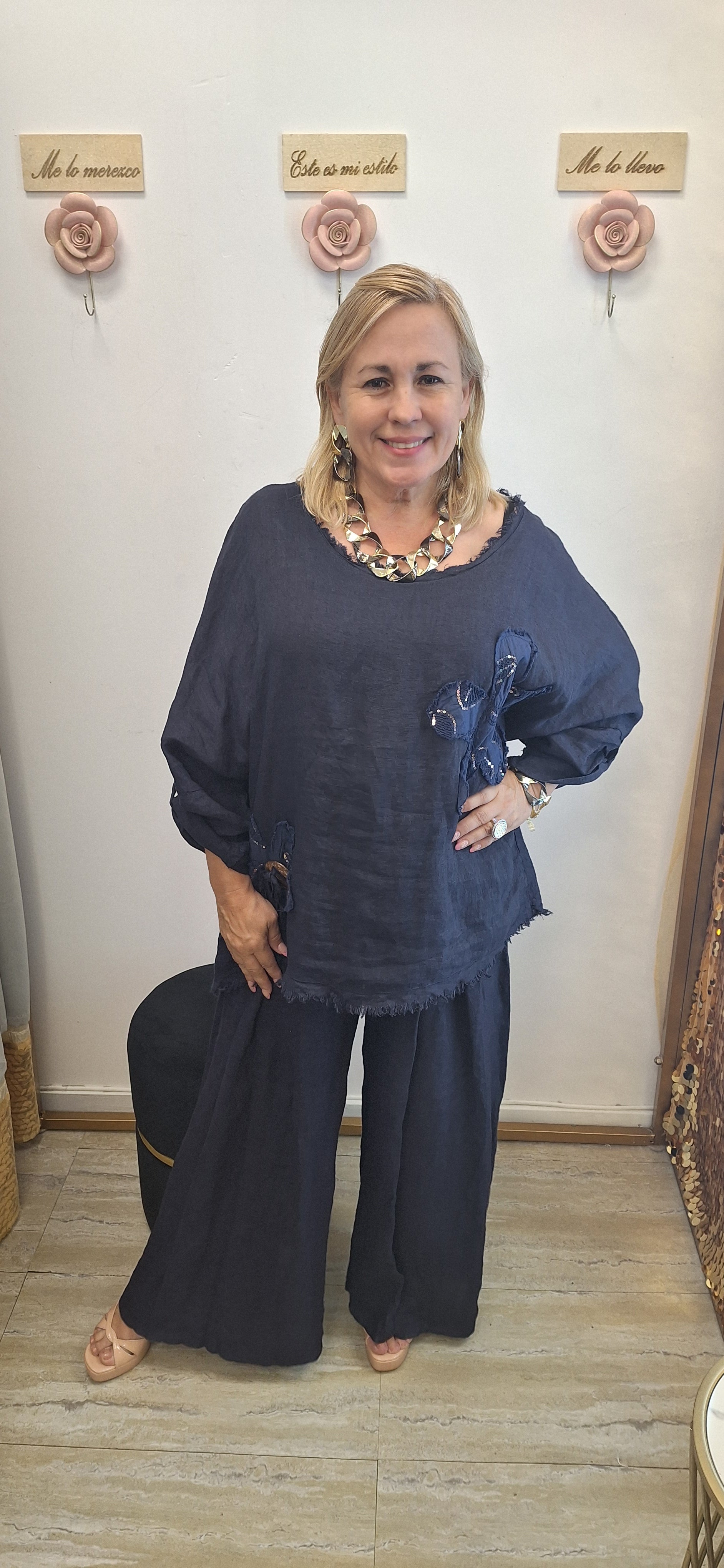 LINEN SET DARK BLUE