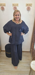 LINEN SET DARK BLUE