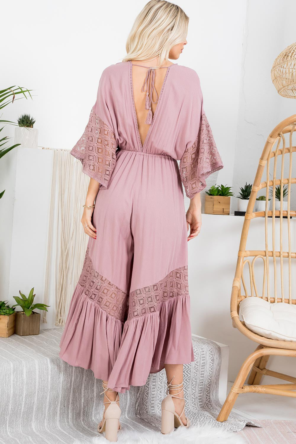 Kimono Lace Jumpsuit