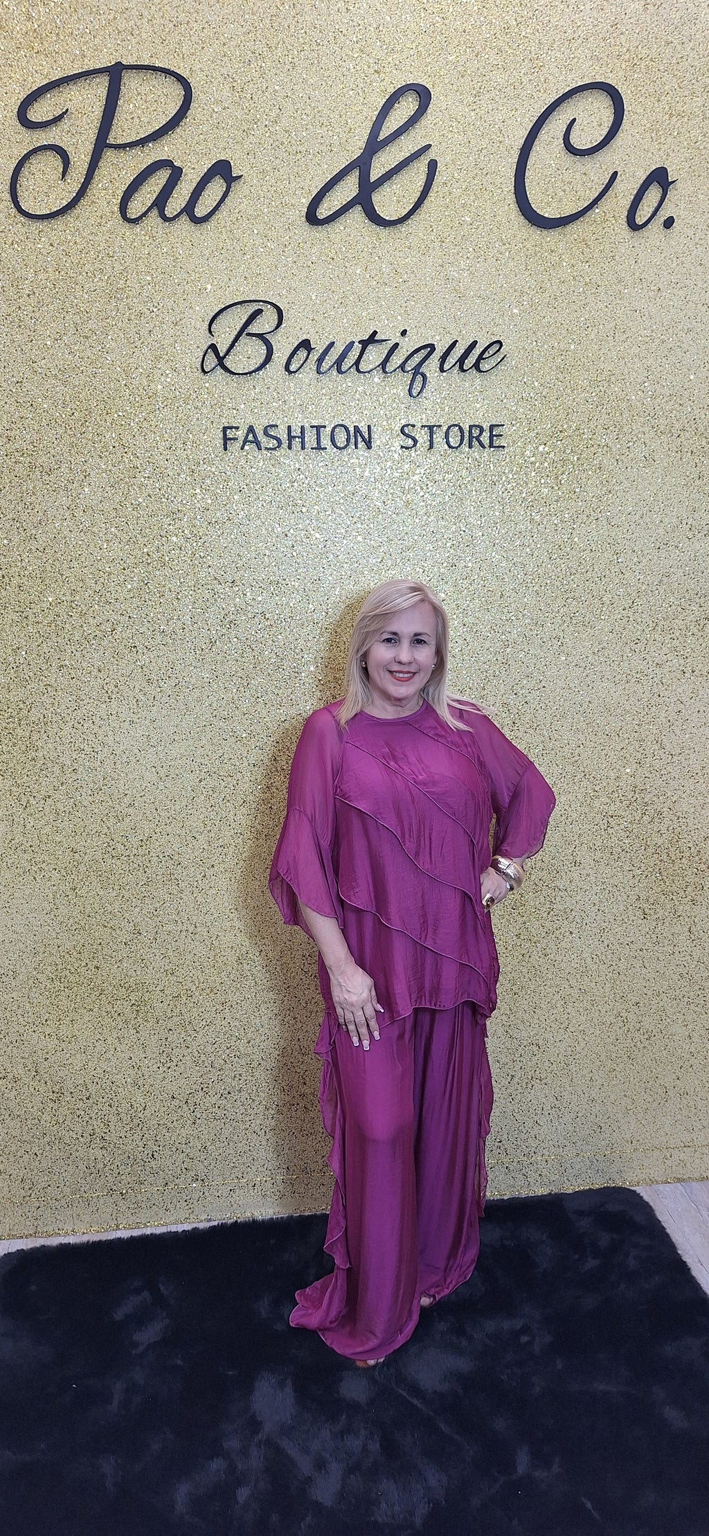 ITALIAN SILK MAGENTA SET