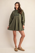 Long Sleeve Mini Dress Olive