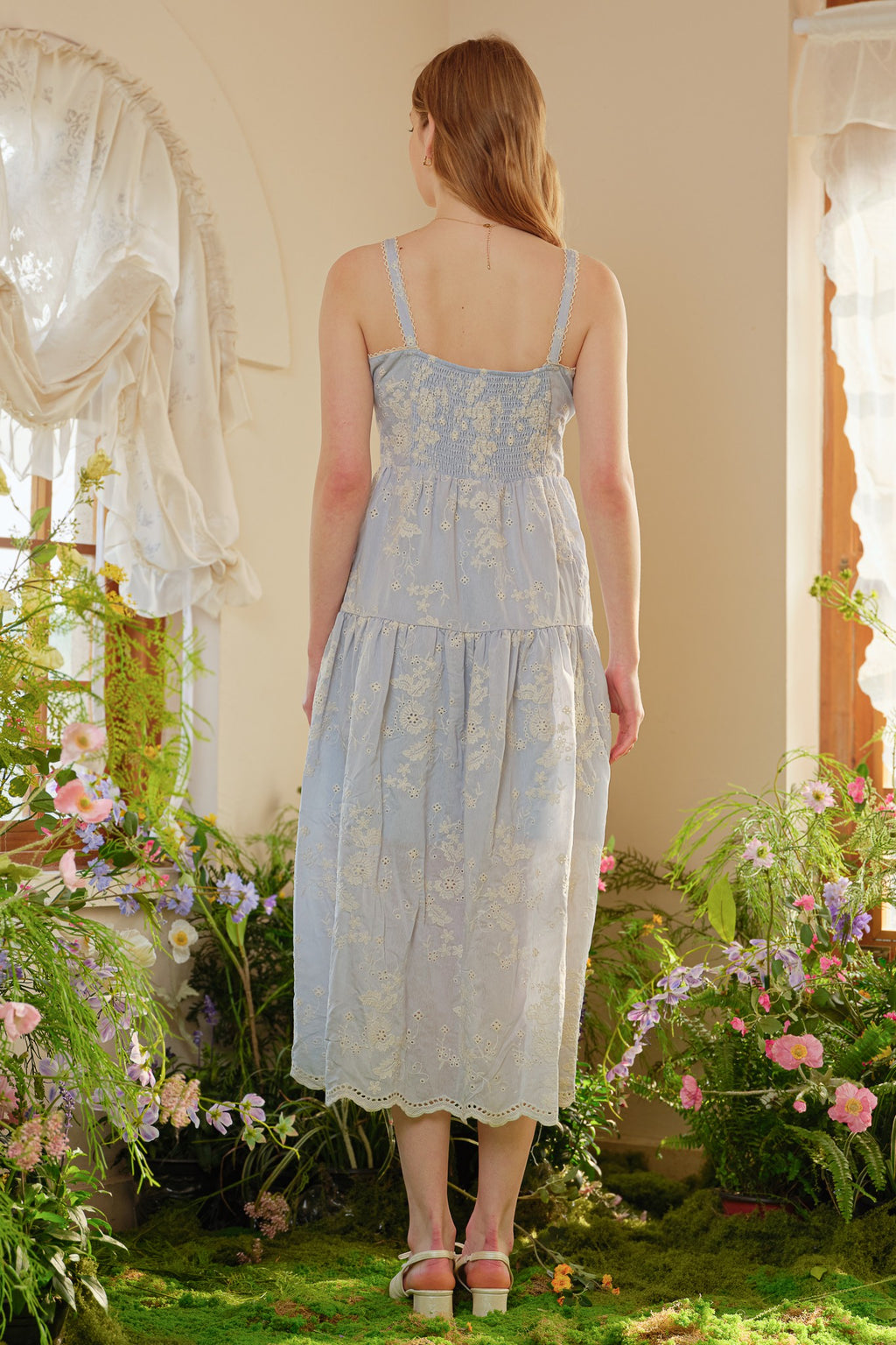 Soft Blue Embroidery Romantic
