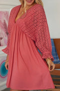 Eyelet Contrast Bodice Dress