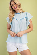 Textured Blouse BLUE