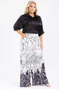 Plus Two pieces Satin Floral