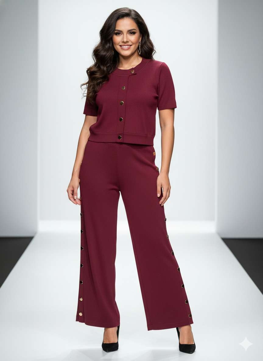 Sweater Pants Set BURGUNDY