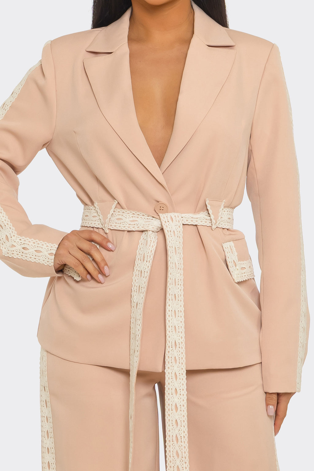 Belted Blazer Set