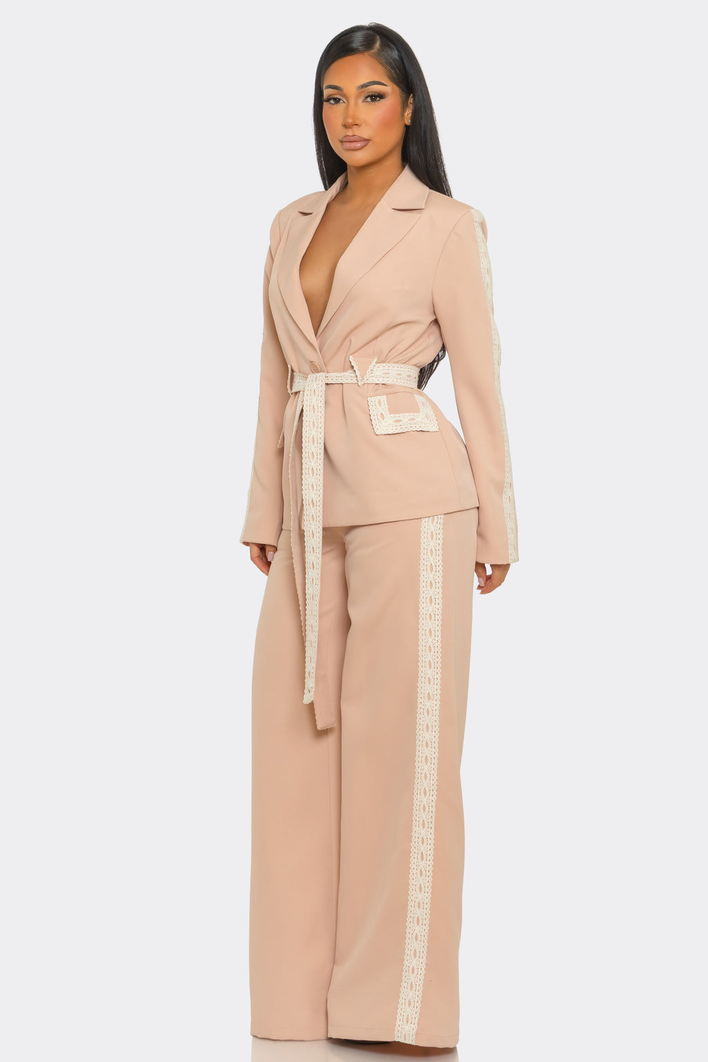 Belted Blazer Set