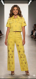 Two Pieces Denim Pants Set