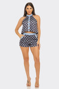 Polka Dots Halter Neck Set