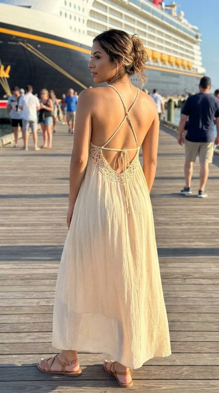 Open-back Halter Slit Cover-up Dress