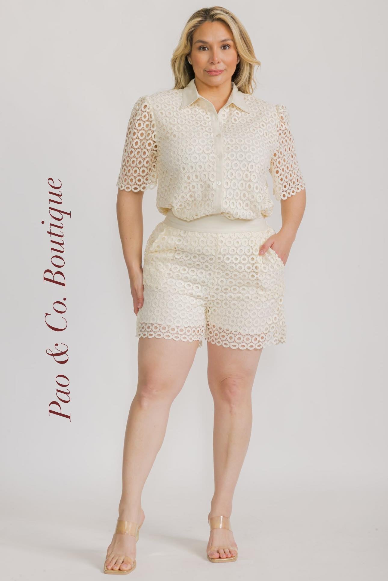 Plus Size Set Crochet Lace