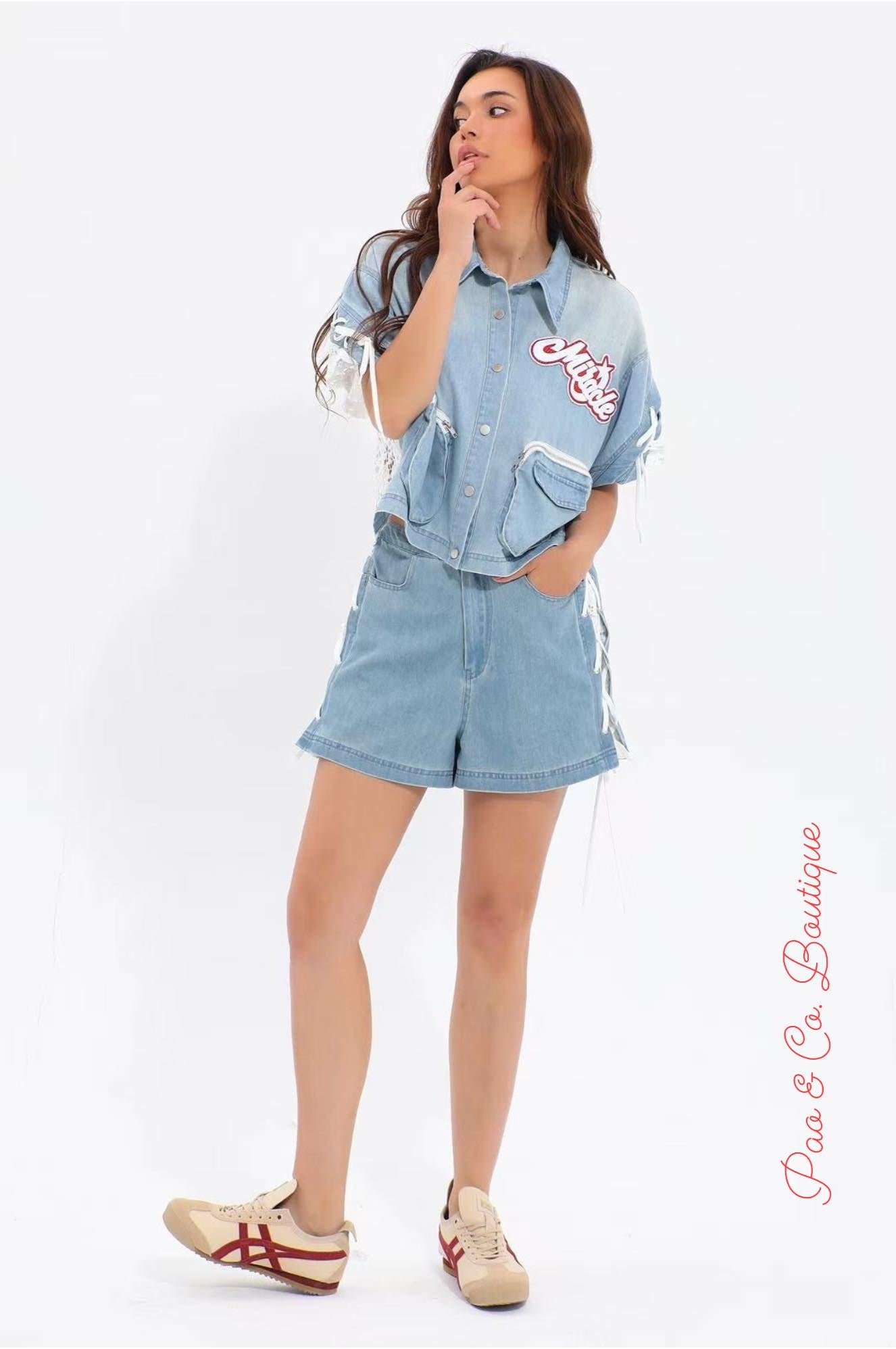 Denim Jacket And Short Set