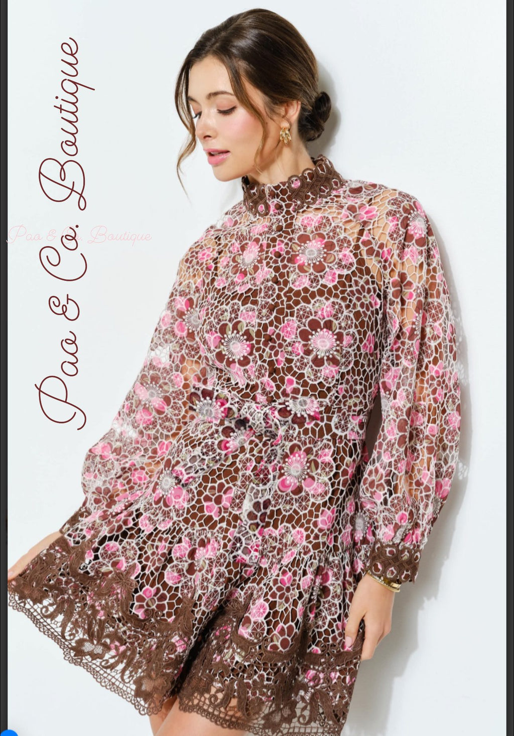 DRESS WOVEN CHOCO ORCHID