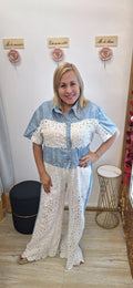 DENIM BLUE WHITE