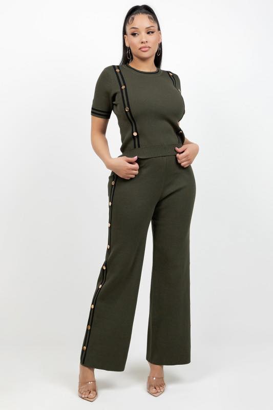 Sweater Pants Set Green