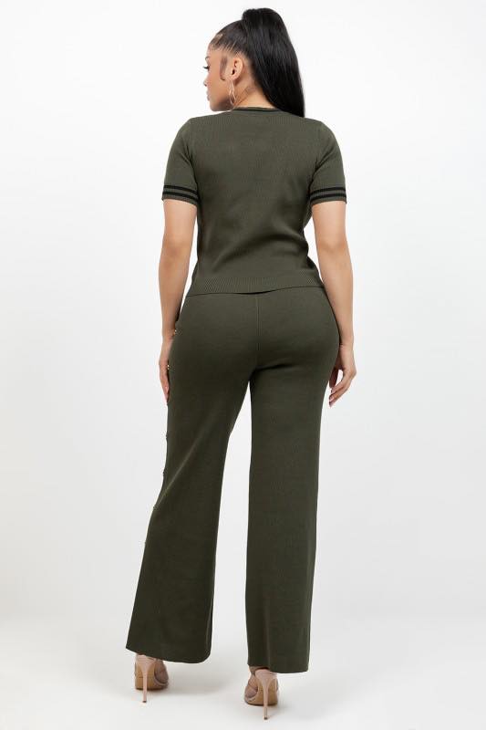 Sweater Pants Set Green