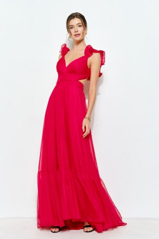 Organza Shoulder Strap Cutout