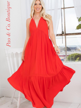 Bohemianstyle Handkerchief Drape Halter Dress