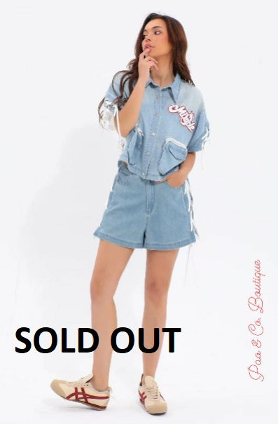 Denim Jacket And Short Set