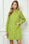 Eyelet Shirtdress LIME